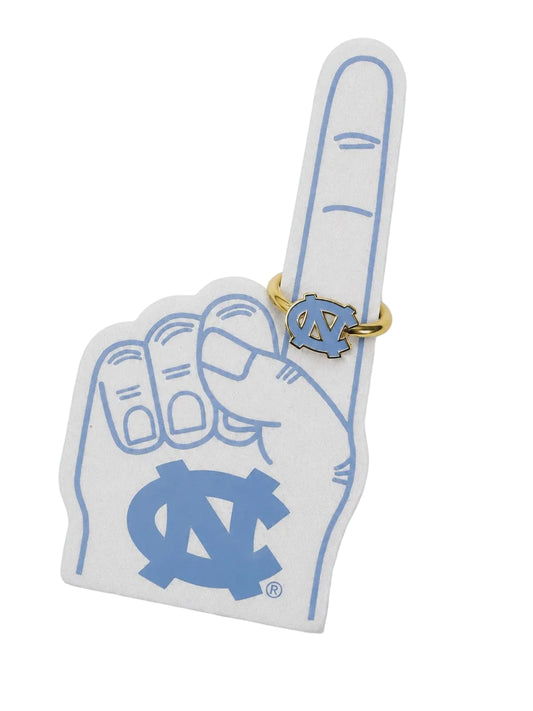 North Carolina Tar Heels Logo Gold Stack Ring