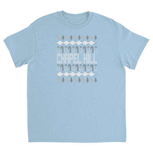 Chapel Hill Christmas Pattern Light Blue Kid's T-Shirt