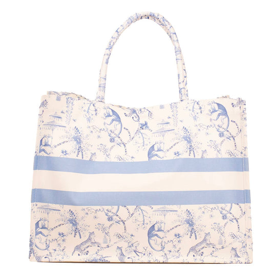 Borneo Classic Tote White/Blue - Main View - The Royal Standard