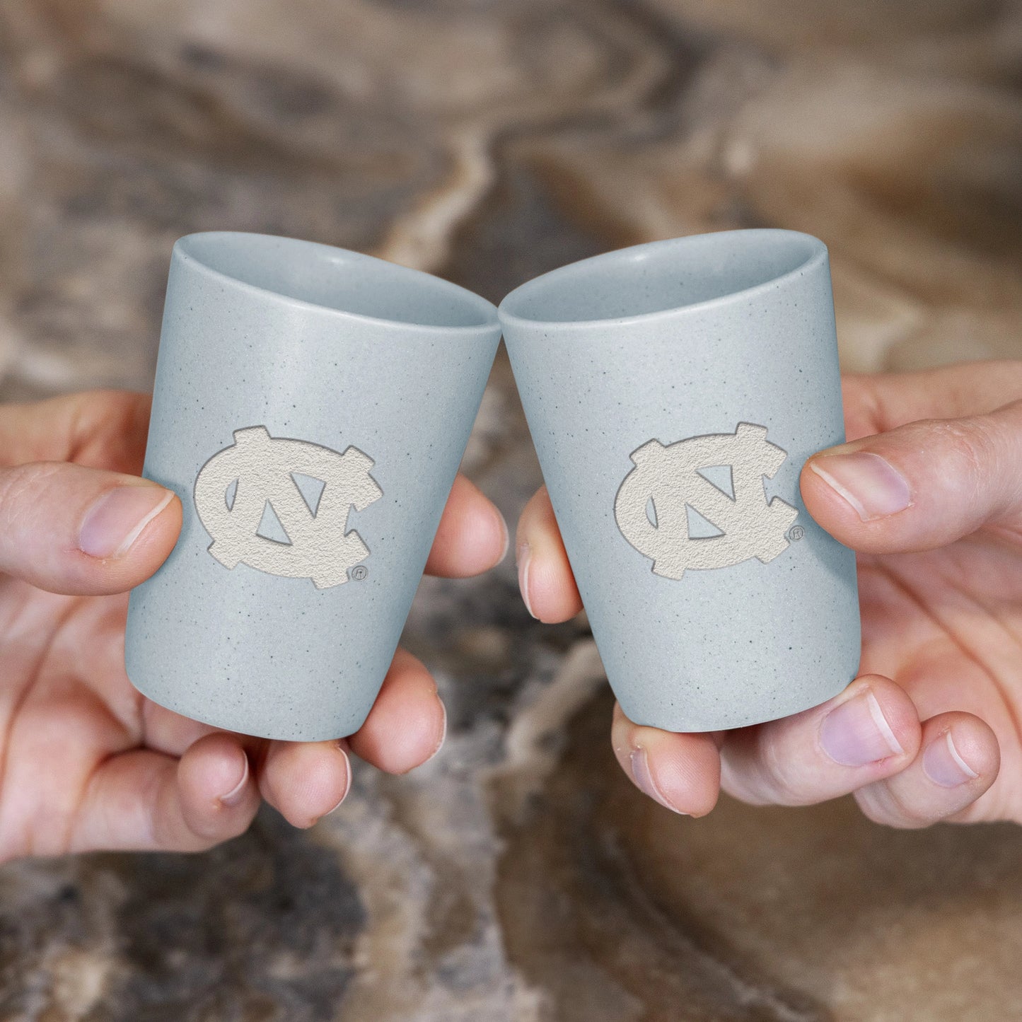 North Carolina Tar Heels Baby Blue 2oz Ceramic Shot - Detail View - Rico Industries