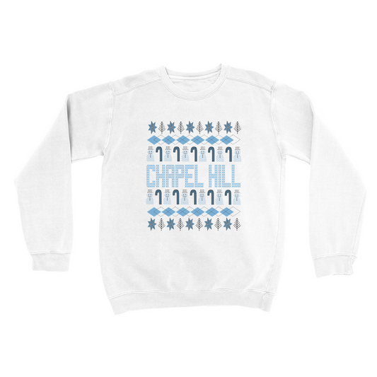 Chapel Hill Christmas Style White Comfort Colors Adult Sweatshirt