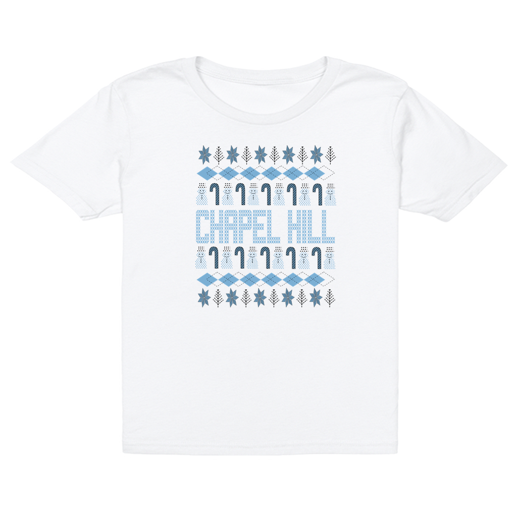 Chapel Hill Christmas Pattern White Kid's T-Shirt