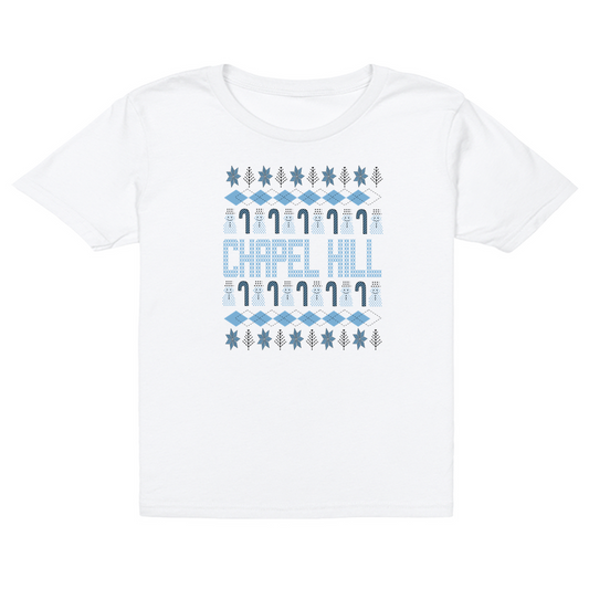 Chapel Hill Christmas Pattern White Kid's T-Shirt