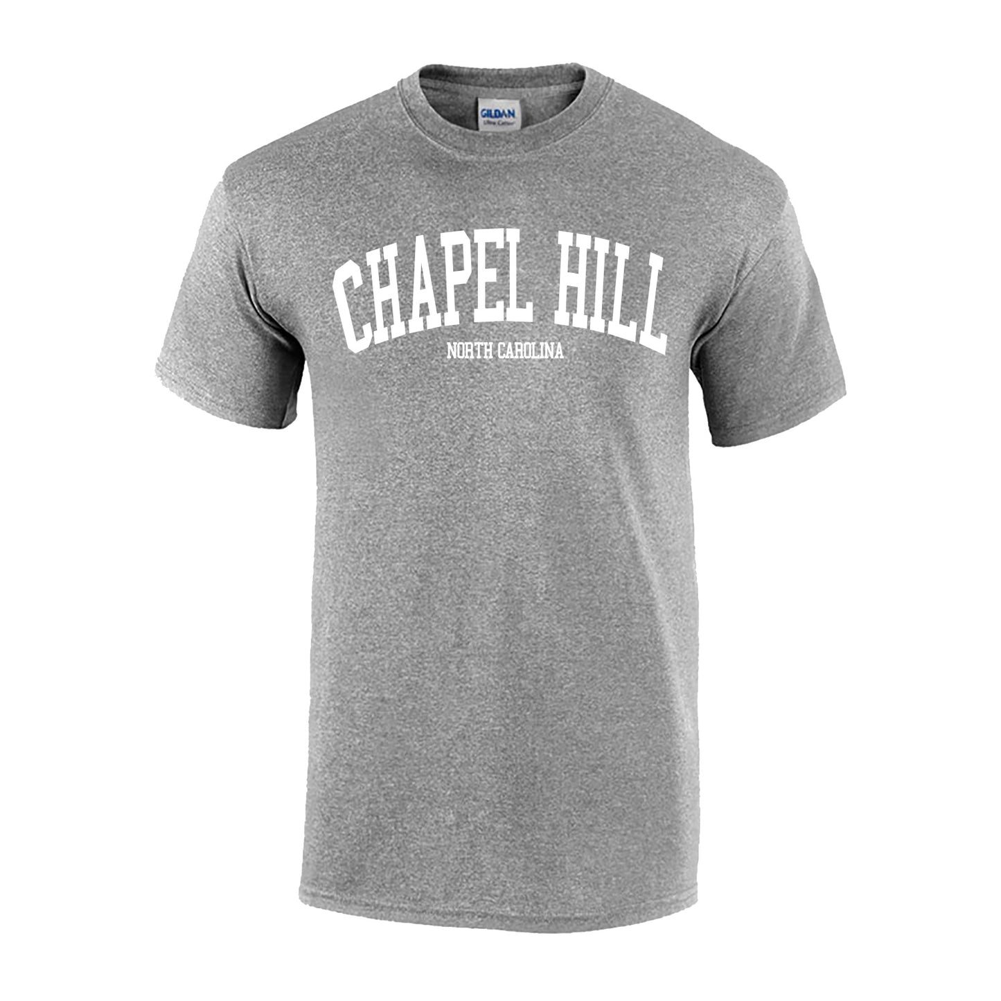 SHB Sport Grey with White Lettering Chapel Hill, NC T-Shirt