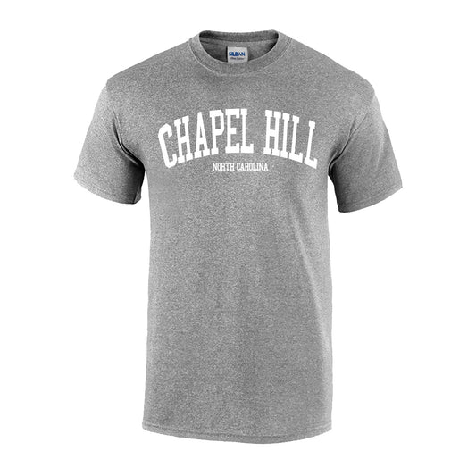 SHB Sport Grey with White Lettering Chapel Hill, NC T-Shirt