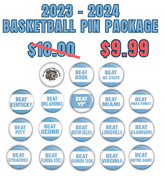 2023-2024 UNC Basketball Full Seasons Pin Package by Shrunken Head