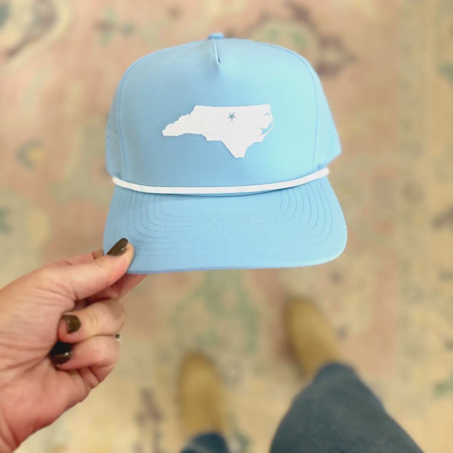 State of North Carolina Embroidered Rope Hat