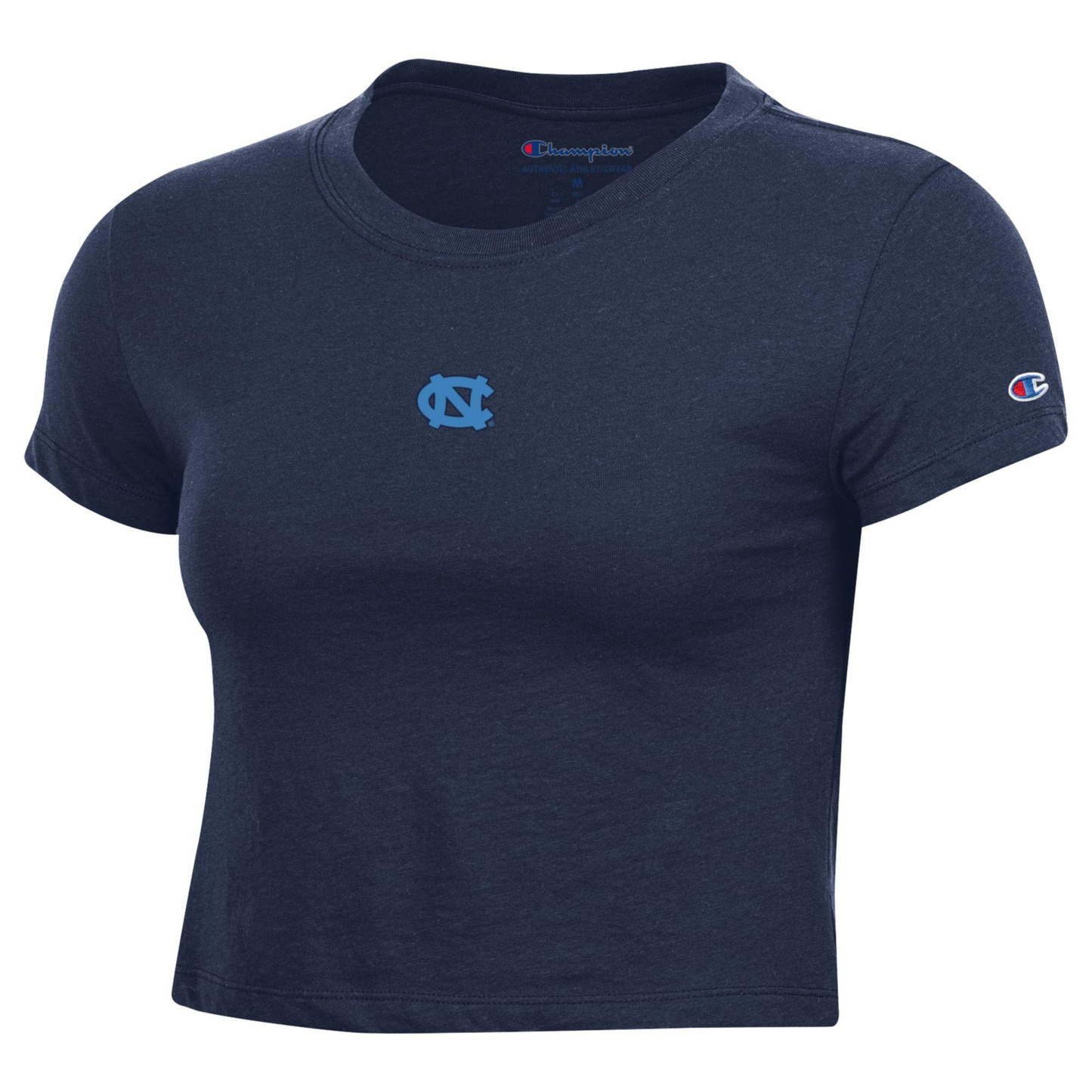 UNC Logo Women's Baby Tee Style Navy Crop Top