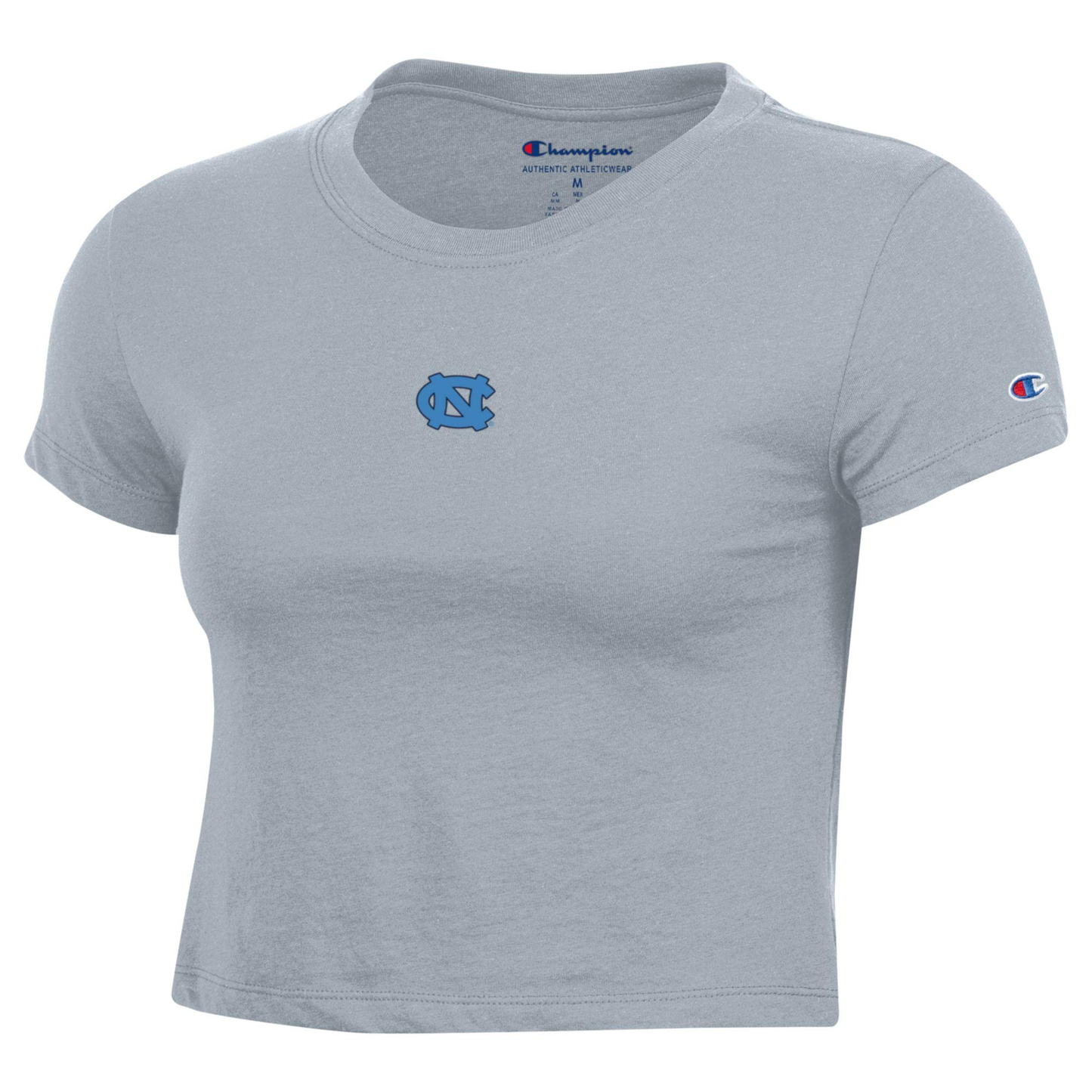 UNC Logo Women's Baby Tee Style Grey Crop Top