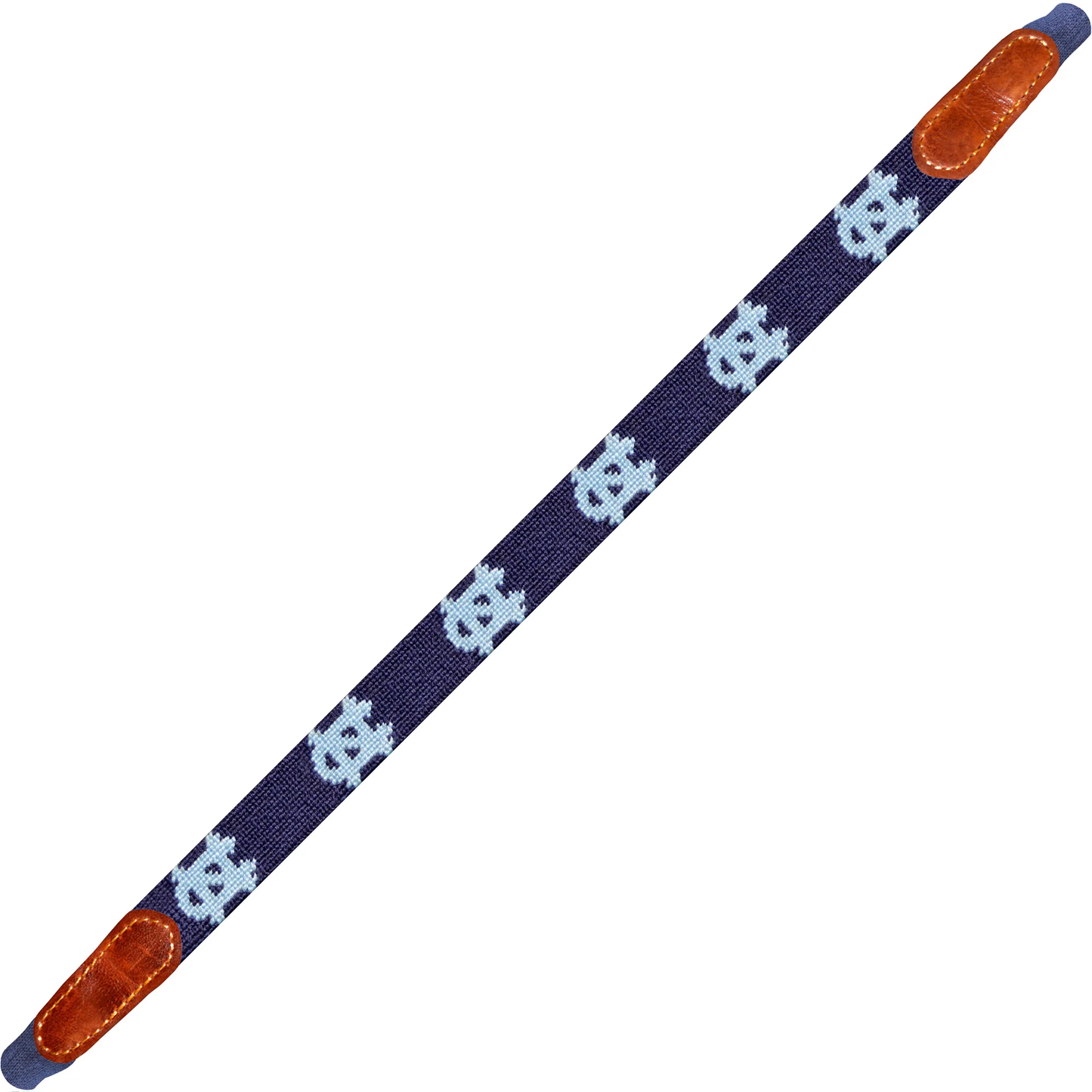 UNC Sunglass Strap with Navy Needlepoint and Leather Details