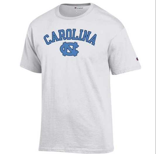 Tar Heels UNC Basic White Dusty Blue Tee by Champion