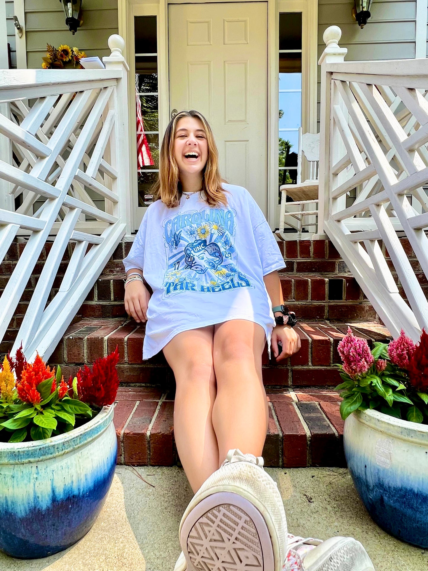 Carolina Tar Heels Vintage Oversized T-Shirt Woodstock Design