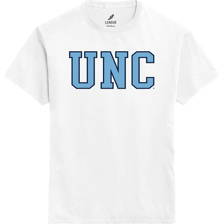 UNC Letters Adult T-Shirt in White by League