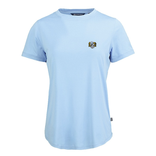 Vault Rameses Embroidered Logo Cutter & Buck Coastline Epic Comfort Recycled Womens Short Sleeve Tee