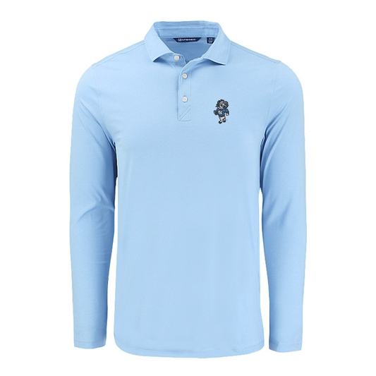 Strutting Rameses Logo Cutter & Buck Coastline Epic Comfort Recycled Mens Long Sleeve Polo