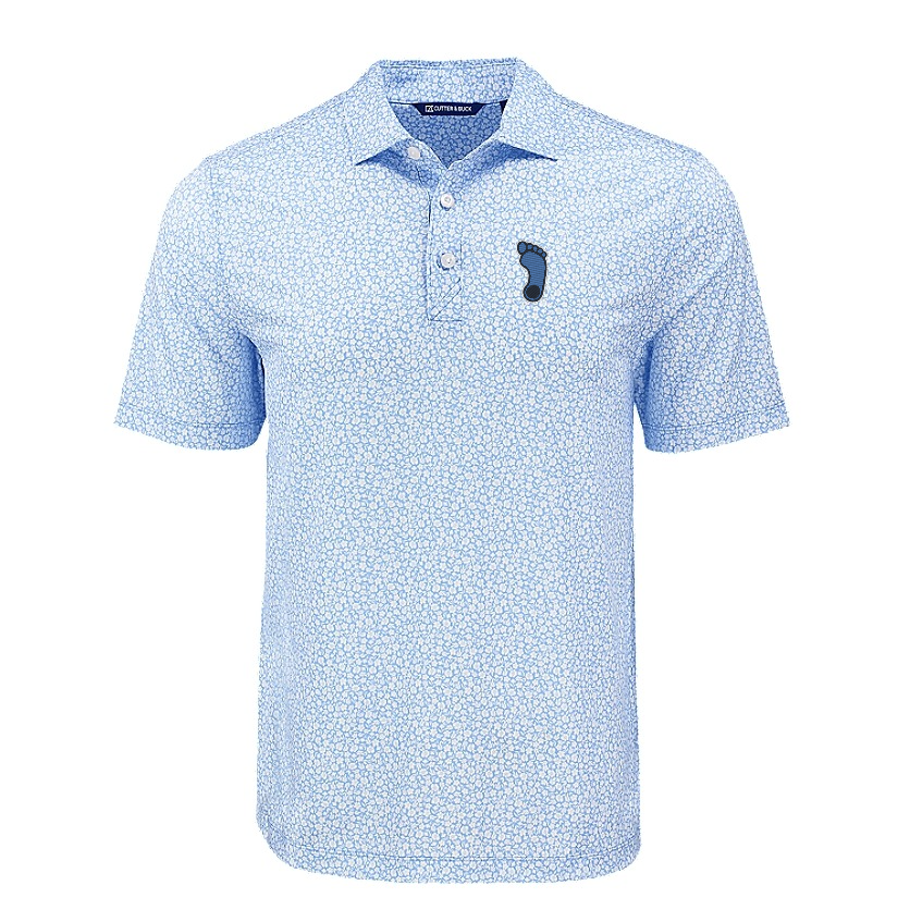 Tar Heel Logo Cutter & Buck Pike Eco Flora Print Recycled Mens Polo
