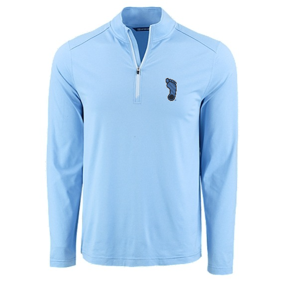 Tar Heel Foot Logo Cutter & Buck Coastline Epic Comfort Recycled Mens Quarter Zip
