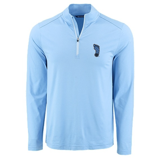 Tar Heel Foot Logo Cutter & Buck Coastline Epic Comfort Recycled Mens Quarter Zip