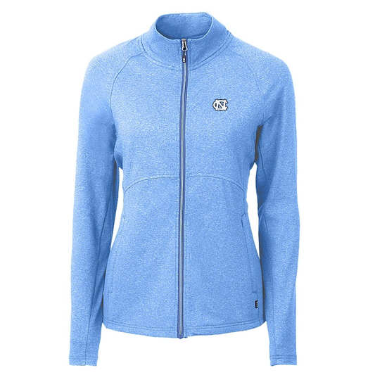 UNC Embroidered Logo Cutter & Buck Adapt Eco Knit Heather Recycled Womens Full Zip
