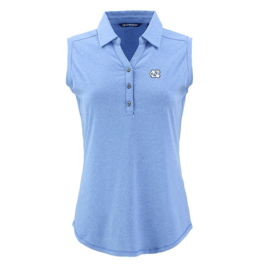 UNC Embroidered Logo Cutter & Buck Forge Eco Stretch Recycled Womens Sleeveless Polo