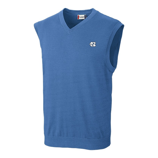 UNC Embroidered Logo Cutter & Buck Clique Imatra V-neck Sweater Vest