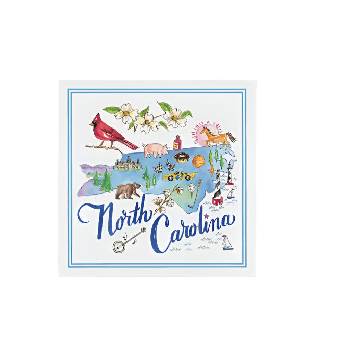 North Carolina Handpainted Icons Enclosure Card