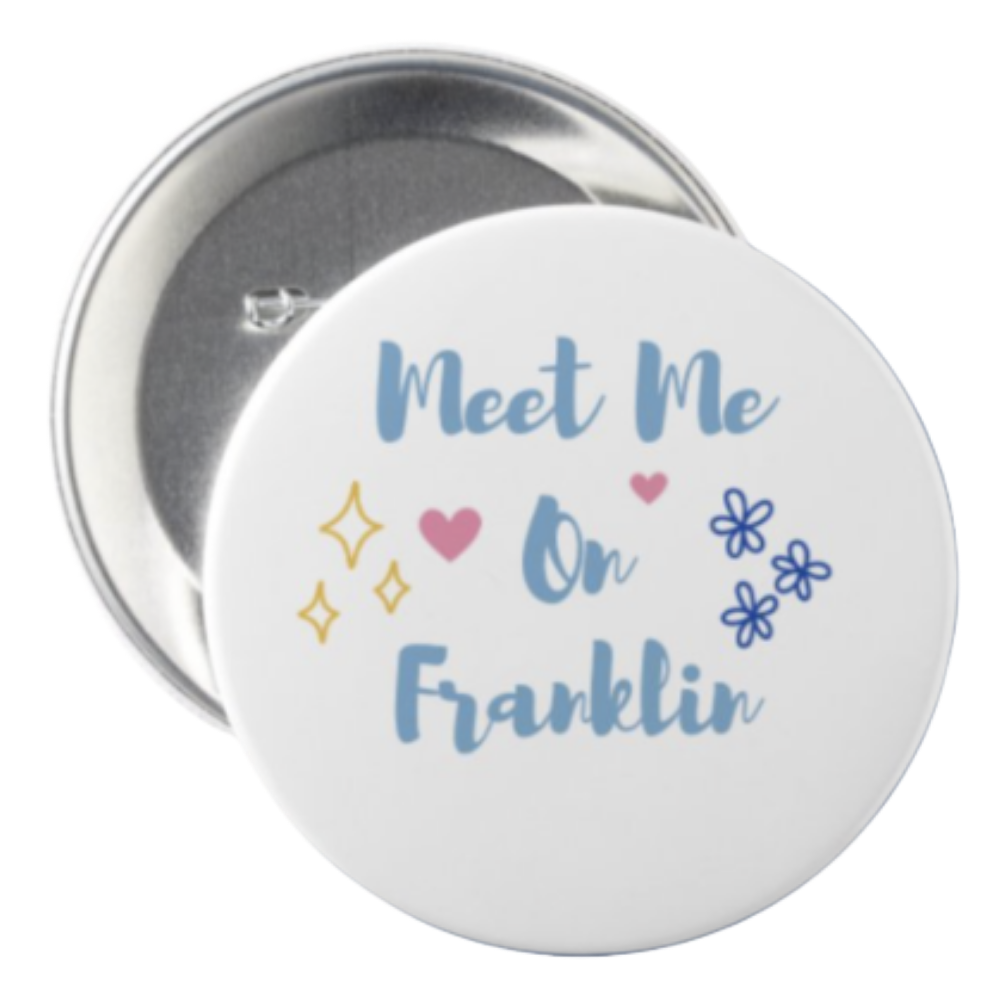 3 inch Meet Me Buttons Pin by Shrunken Head Brand - Main View - Shrunken Head