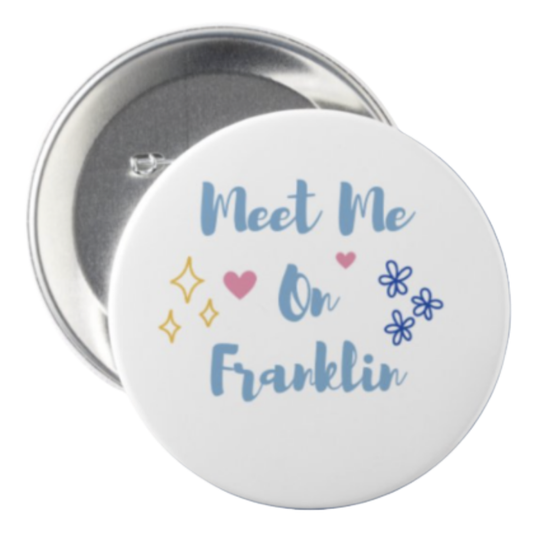 3 inch Meet Me Buttons Pin by Shrunken Head Brand