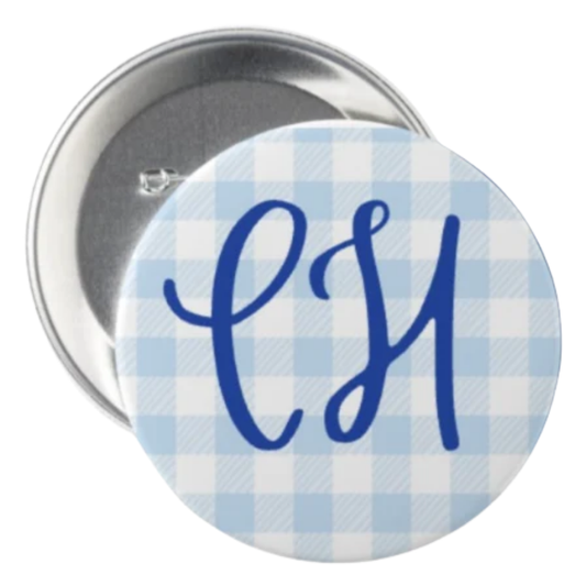 3 inch CH Gingham Buttons Pin by Shrunken Head Brand