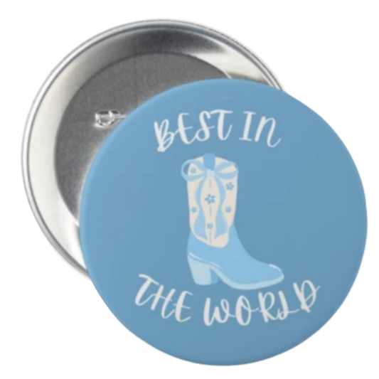 3 inch Boots Buttons Pin by Shrunken Head Brand