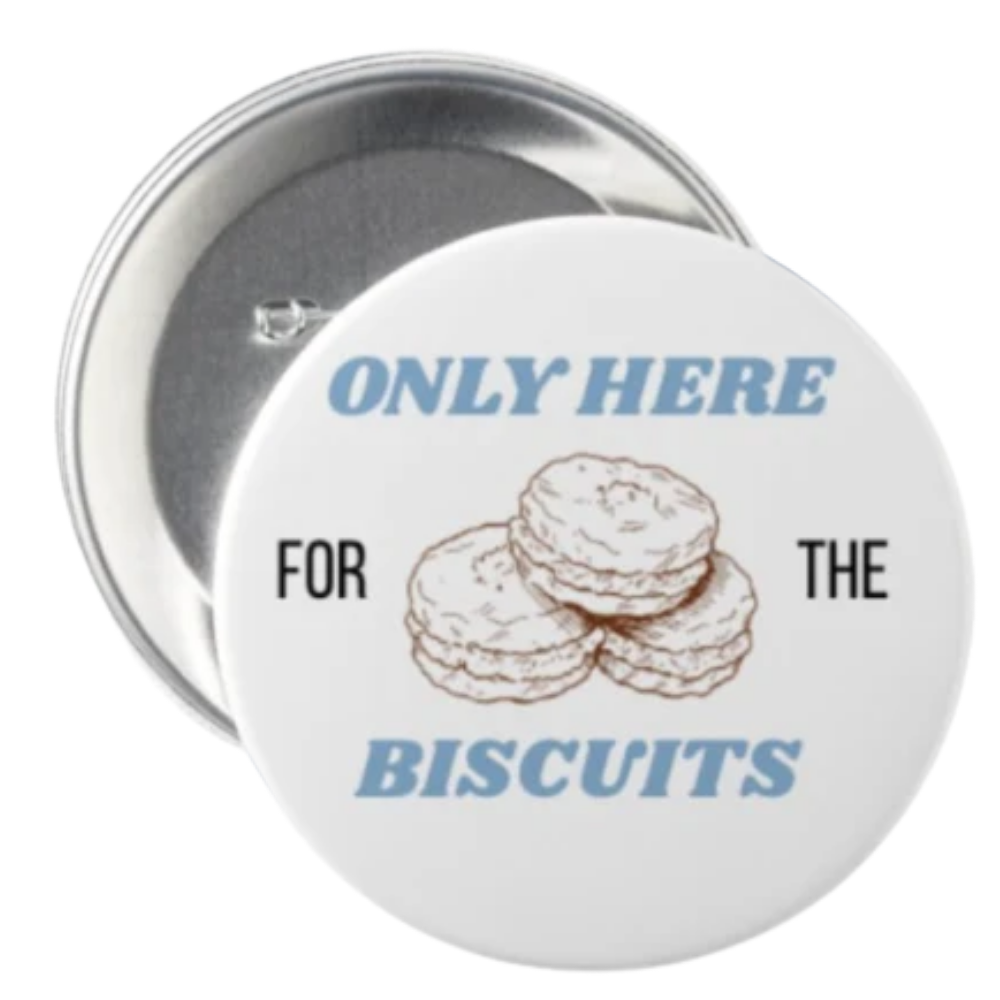 3 inch Biscuits Buttons Pin by Shrunken Head Brand - Main View - Shrunken Head