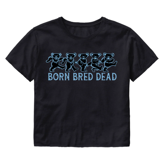 Born Bred Dead Bears Crop in Black by Shrunken Head