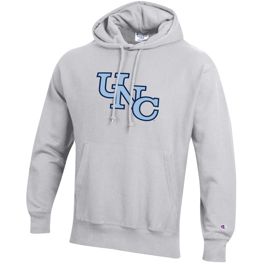 UNC Vintage Grey Hoodie Sweatshirt with Staircase Logo - Main View - Champion