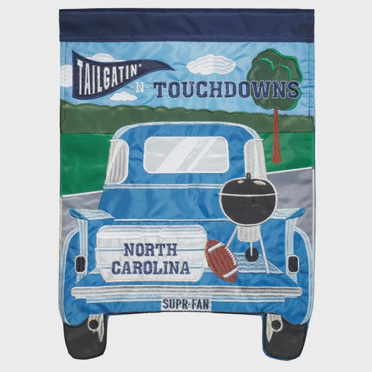 Tailgatin' in North Carolina Blue and White Flag