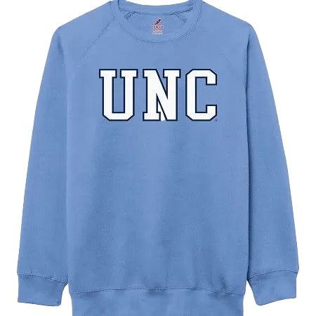 UNC Letters Adult Crewneck Sweatshirt in Carolina Blue
