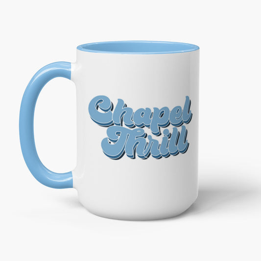 Carolina Blue and White Chapel Thrill Coffee Mug by Shrunken Head