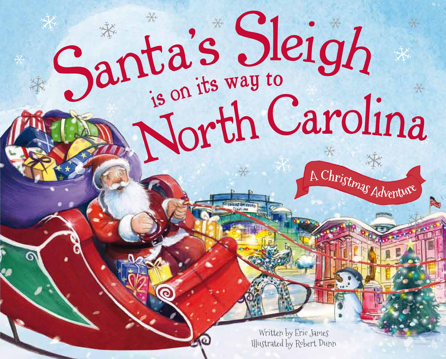 "Santa's Sleigh is on it's Way to North Carolina" Hardcover Book