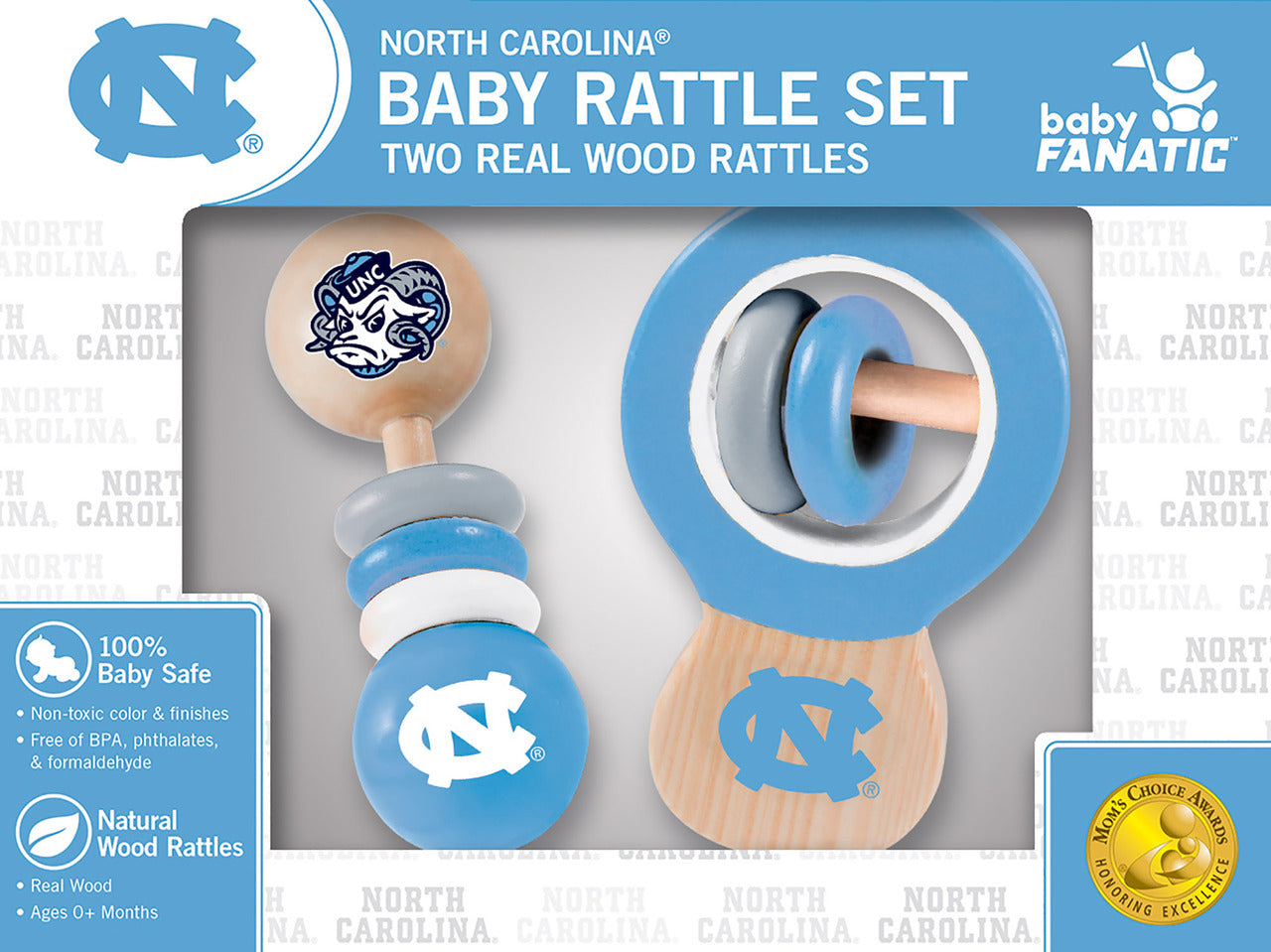 North Carolina Wood Rattle Set from Masterpieces Offically Licensed