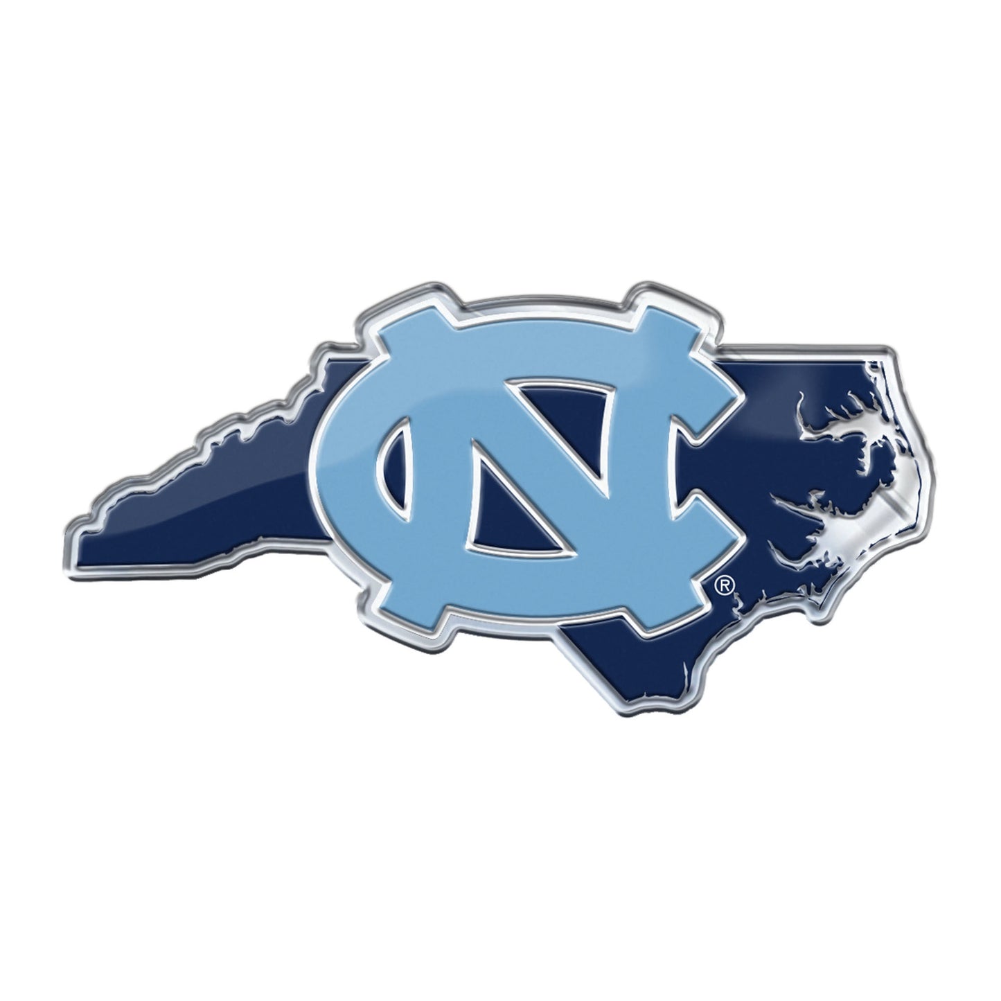 North Carolina Tar Heels Embossed State Emblem with NC Logo / Shape of North Carolina by Fanmats