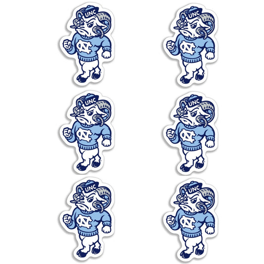 UNC Mascot Rameses Decal Stickers 6 Pack