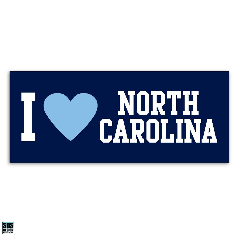 I Love North Carolina Mini Bumper Decal Sticker