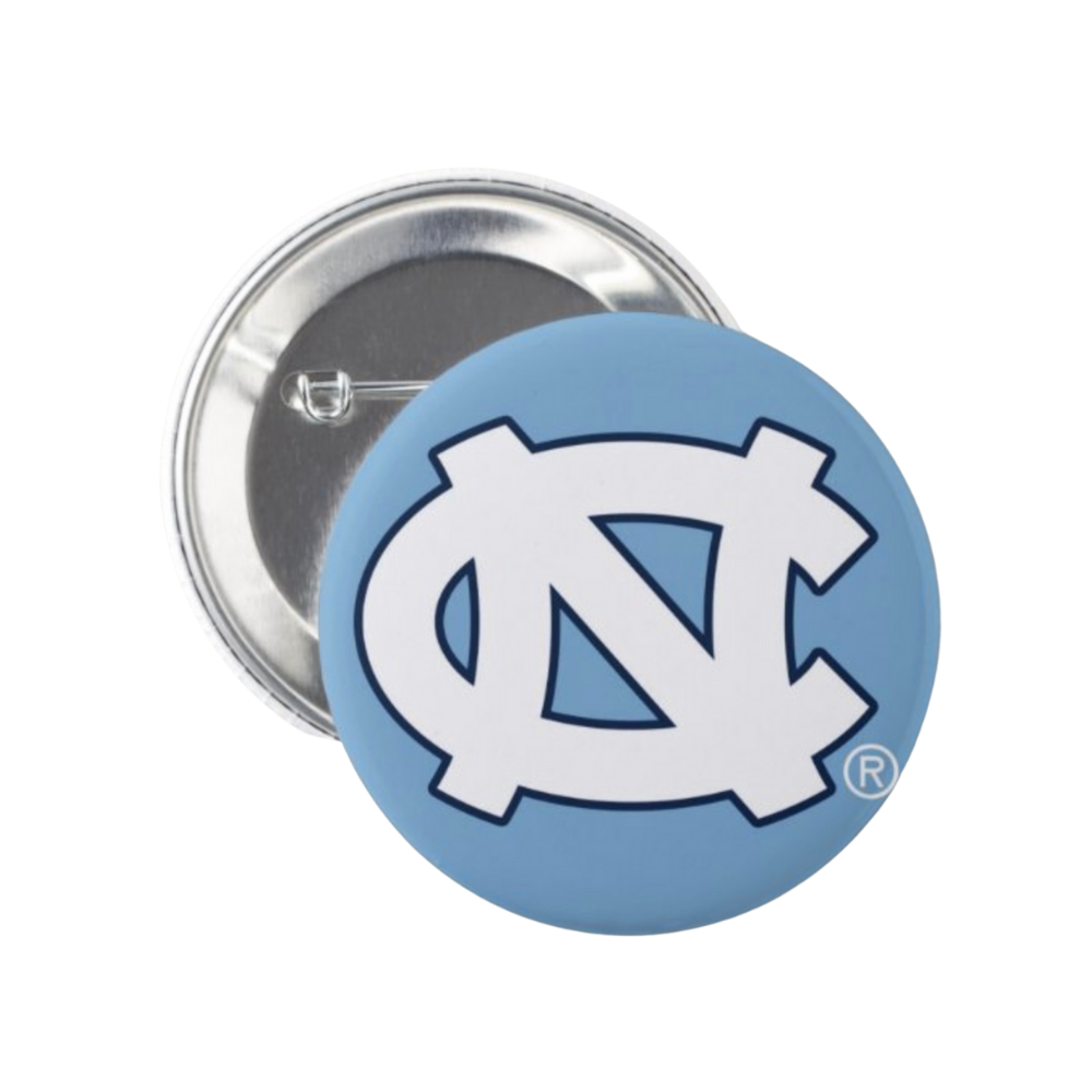 UNC Logo Button Pin in Carolina Blue