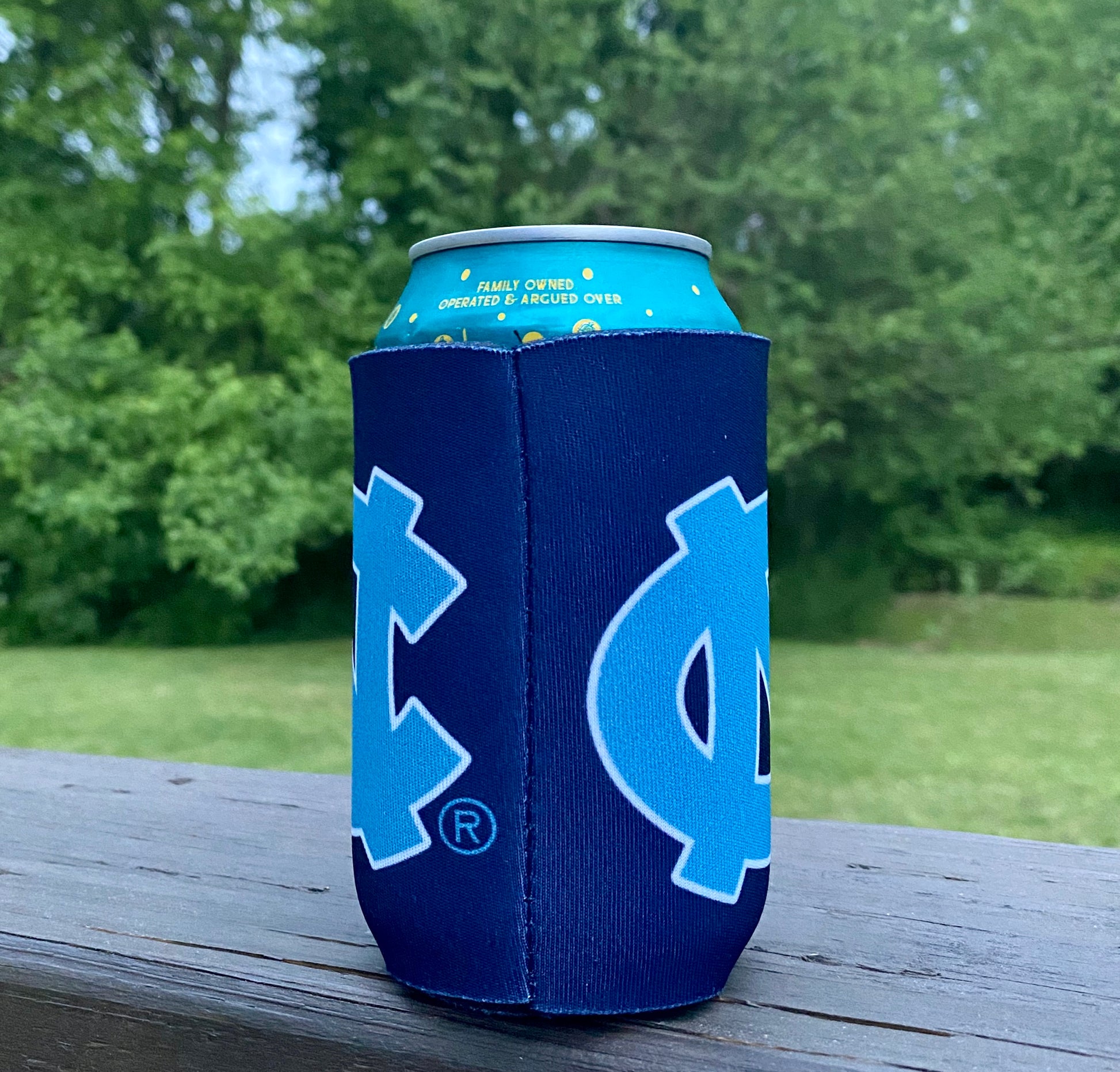 North Carolina Tar Heels JayMac Carolina Blue Interlock NC Koozie