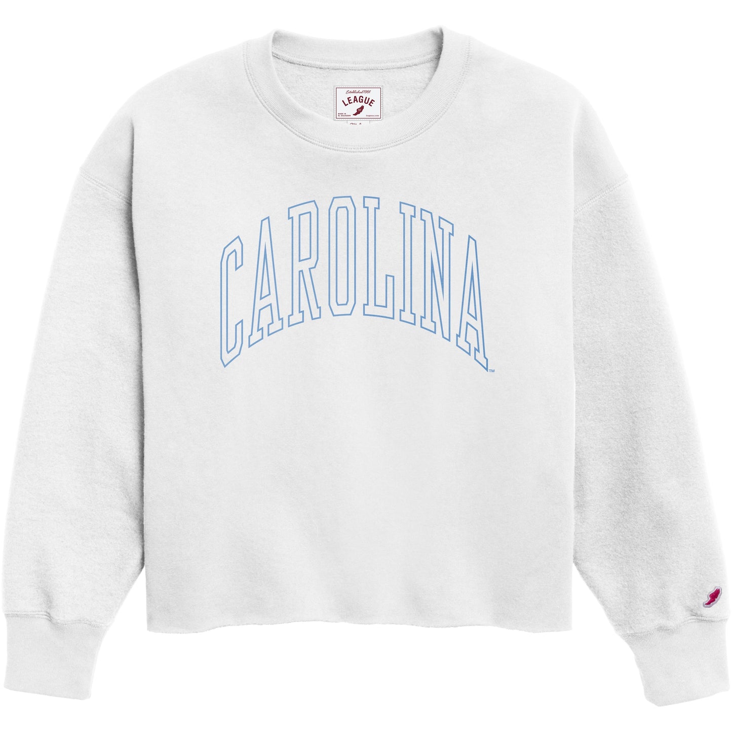Carolina Tar Heels White Women's Sweatshirt in Reverse Fleece