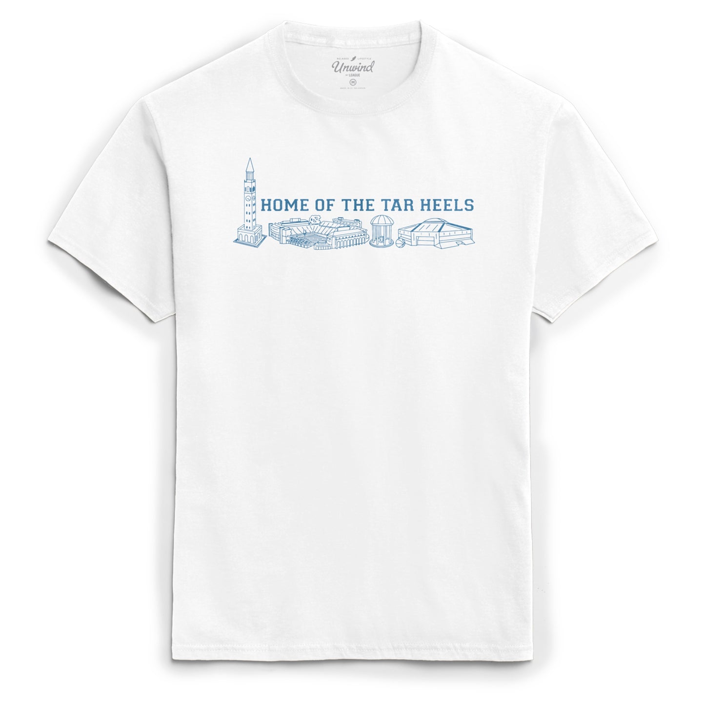 Home of the Tar Heels T-Shirt with UNC Chapel Hill Landmarks