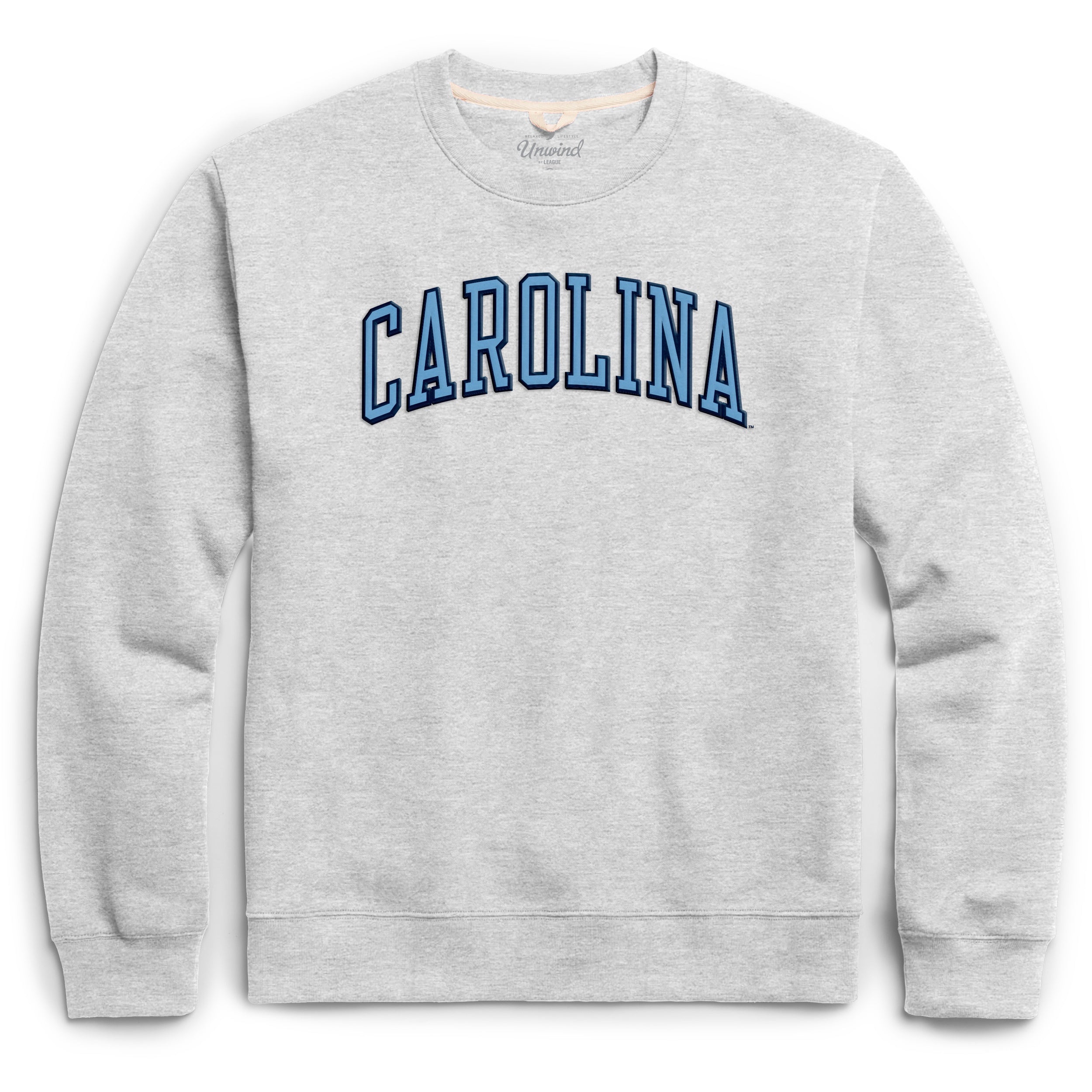 Grey North Carolina Embroidered Crewneck Sweatshirt by League ...