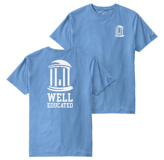 UNC Old Well Educated T-Shirt by League in Carolina Blue