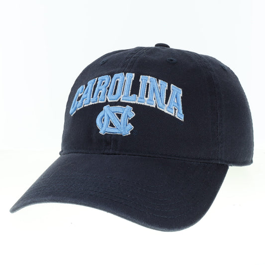 UNC Hat in Navy with Embroidered Main Event Logo in Carolina Blue