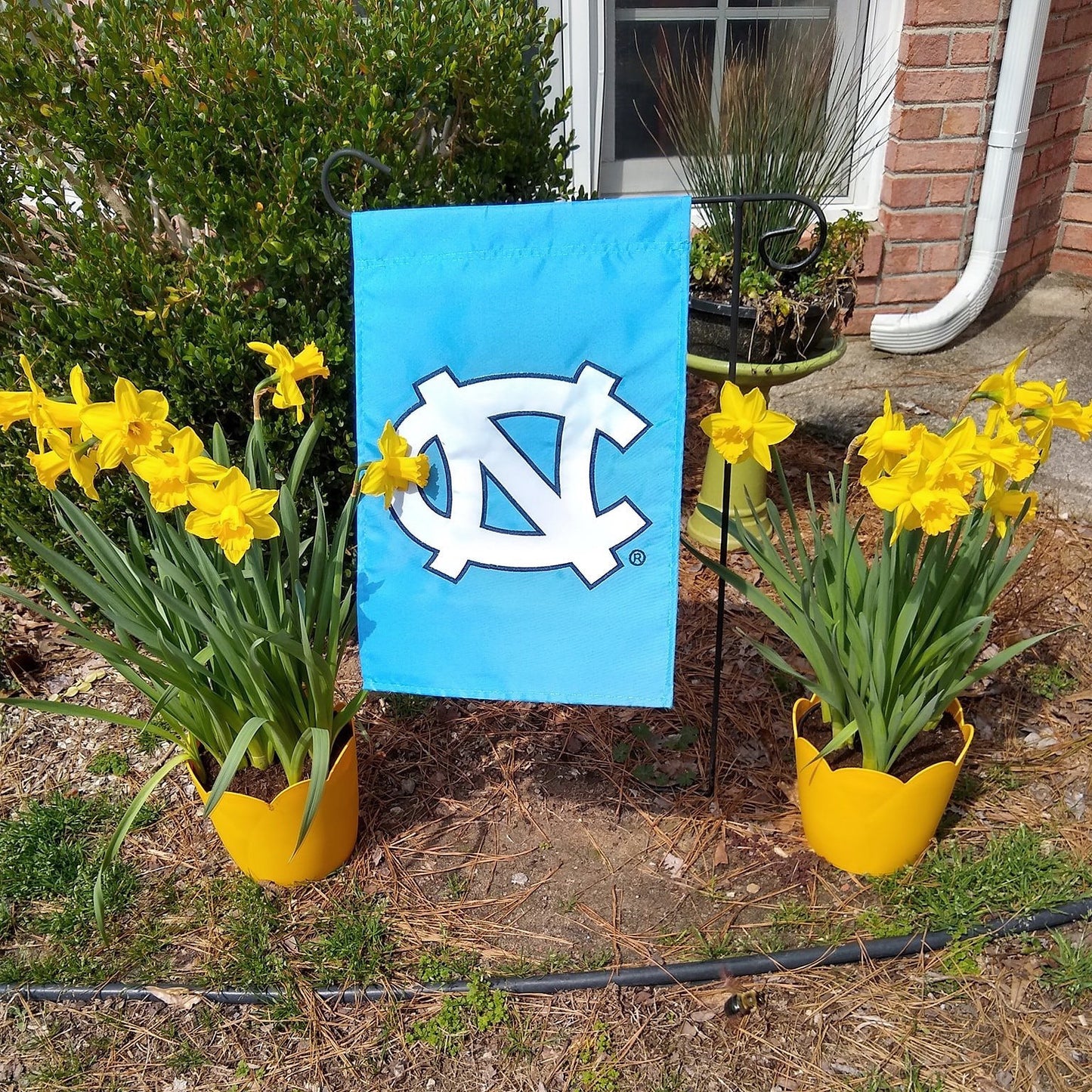 North Carolina Tar Heels Evergreen NC Interlock Garden Flag