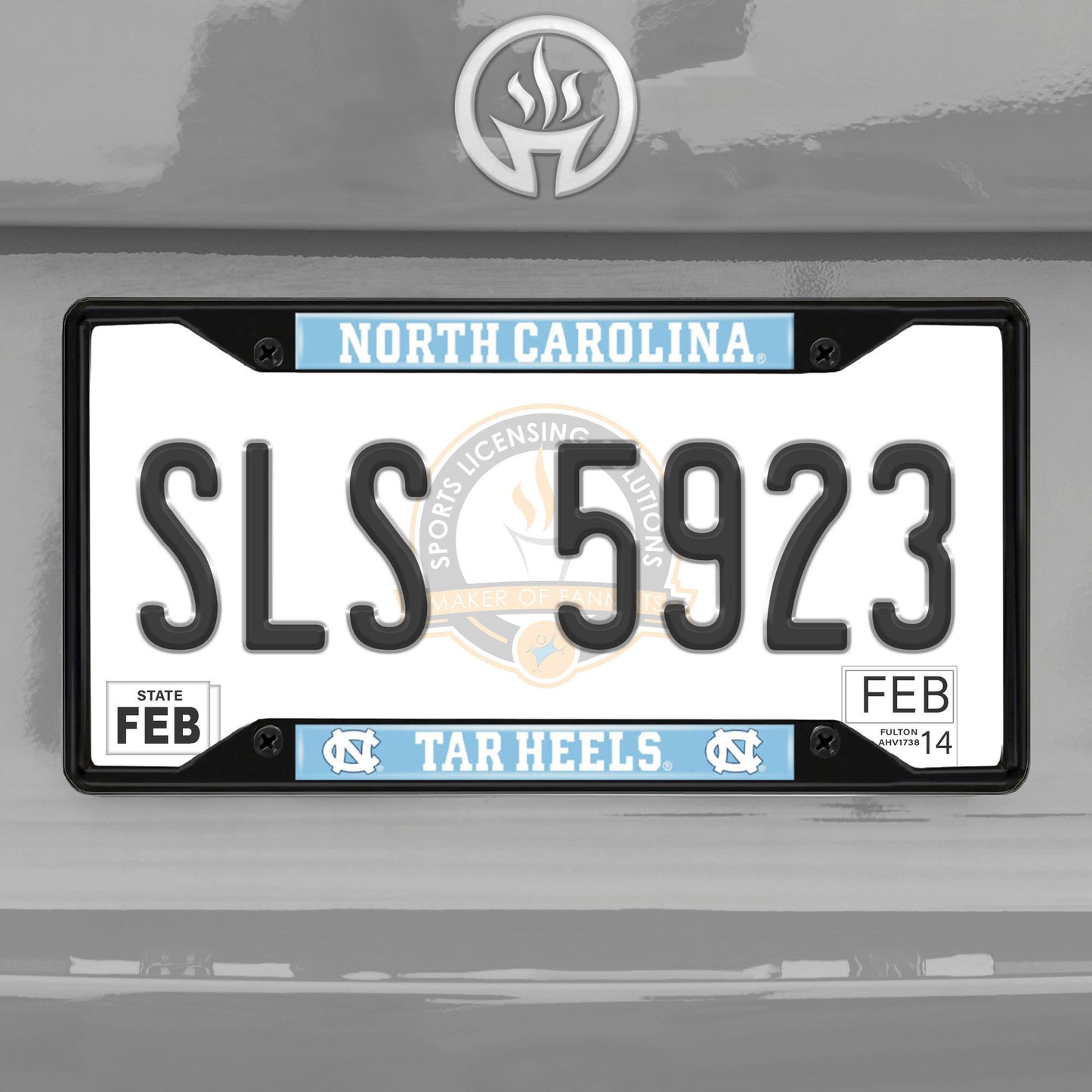 North Carolina Tar Heels License Plate Frame - Black with NC Logo & Wordmark by Fanmats